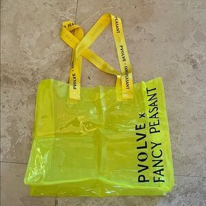 Pvolve x Fancy Peasant Neon Yellow Tote Bag